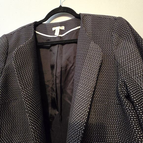 Eileen Fisher Kurume Dash Open Blazer Jacket Womens LG Black Organic Cotton - Picture 2 of 10